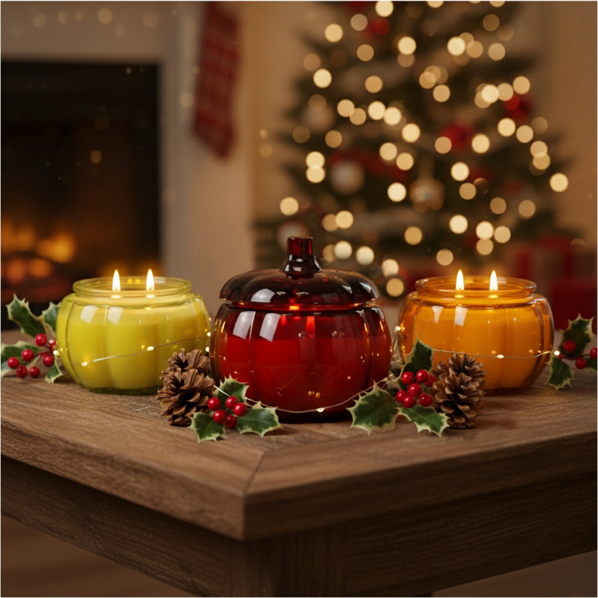 Świeca Na Halloween Jesienna Świeczka Szklana Dynia Dekoracja 11,5 Cm Pomarańczowa