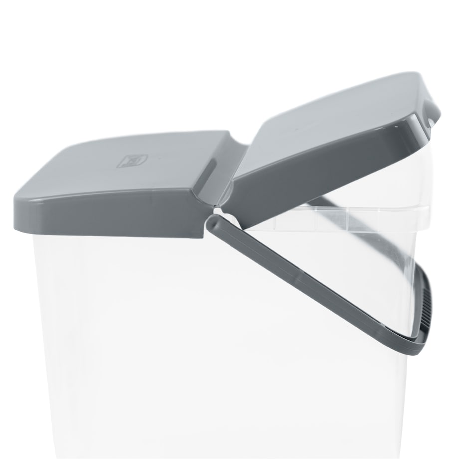 Pojemnik Plastikowy Na Karmę Proszek Z Klapą Pokrywką 10 L Szary