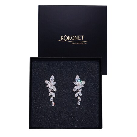 kolczyki ślubne AAA wiszące srebrne z kamieniami