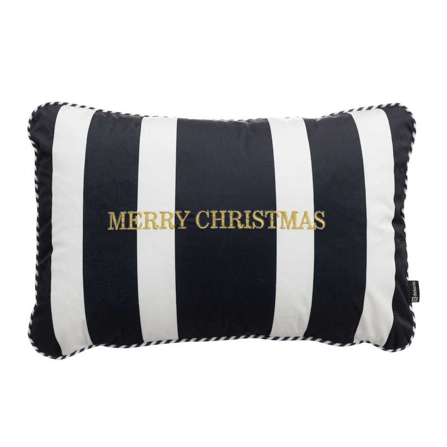 Poszewka na poduszkę Black & White Noel 60x40 cm boże narodzenie, święta, świąteczne, czarny, 60x40 cm