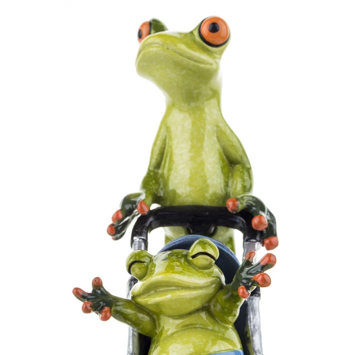 Figurka - żabka 16x14x7 cm FROGG spacer z wózkiem