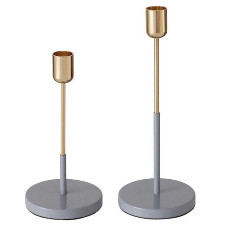 Świeczniki metalowe na jedną świecę TELMO, 2 sztuki