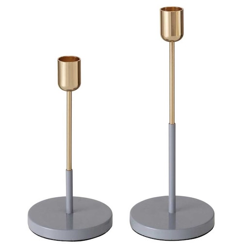 Świeczniki metalowe na jedną świecę TELMO, 2 sztuki
