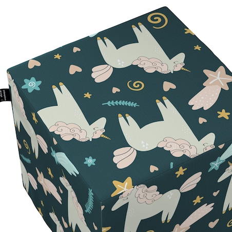 Puf kostka Nano, niebieski, 40 x 40 x 40 cm, Magic Collection