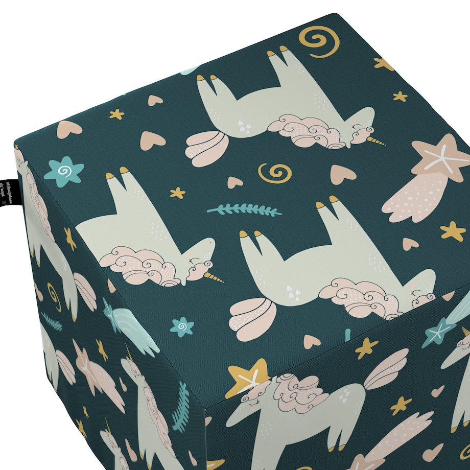 Puf kostka Nano, niebieski, 40 x 40 x 40 cm, Magic Collection