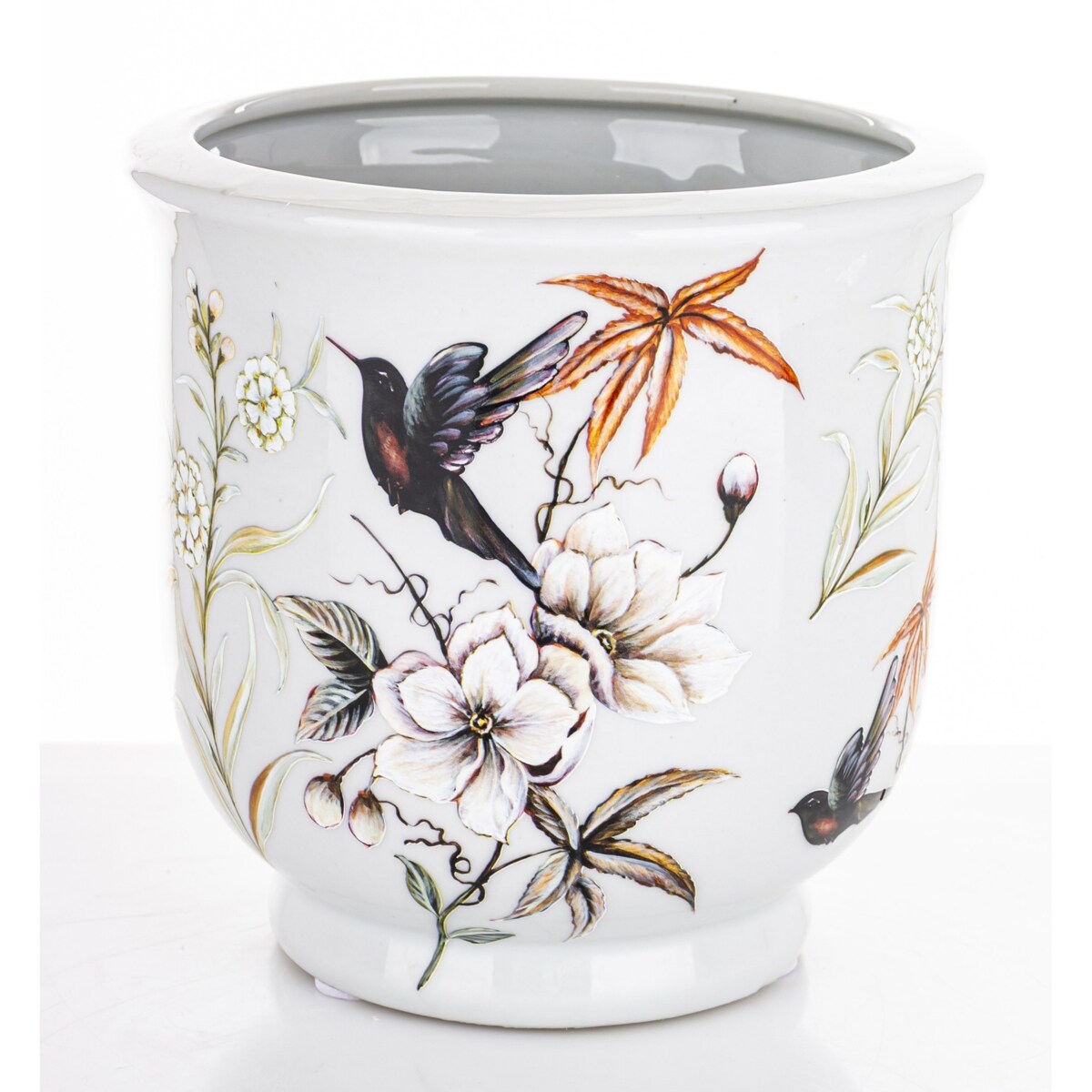 Osłonka ceramiczna w kwiaty FIORI E UCCELLI