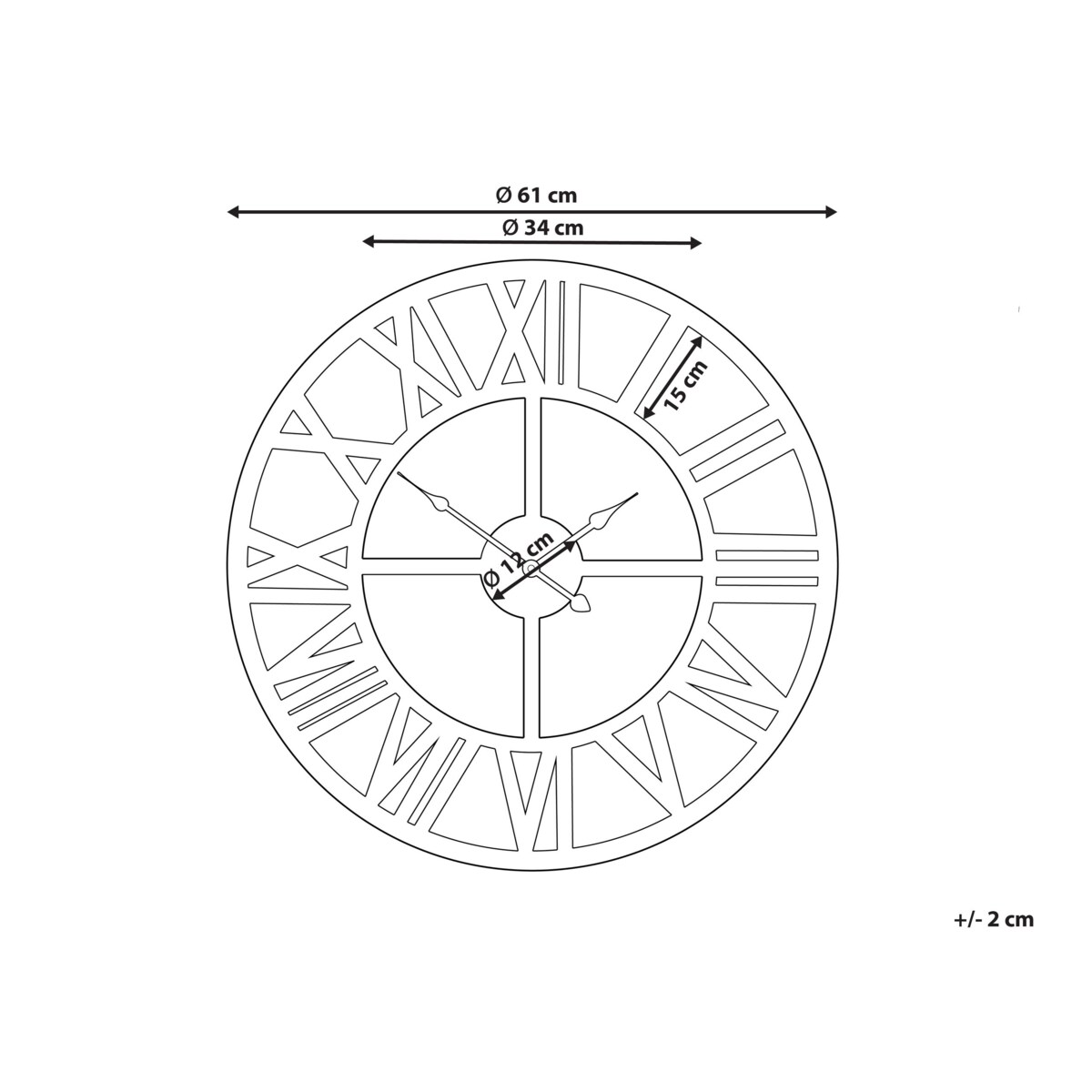 Zegar ścienny ø 61 cm złoty NOTTWIL