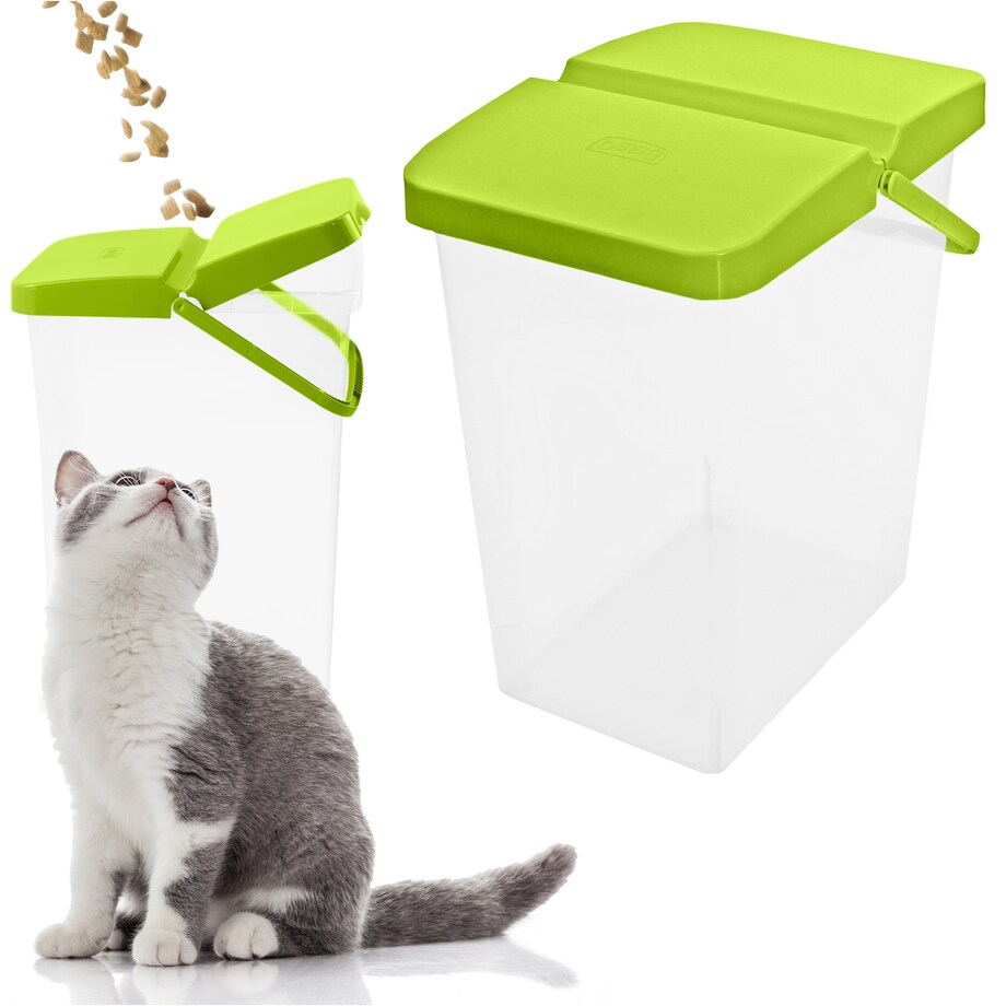 Pojemnik Plastikowy Na Karmę Proszek Z Klapą Pokrywką 10 L Zielony