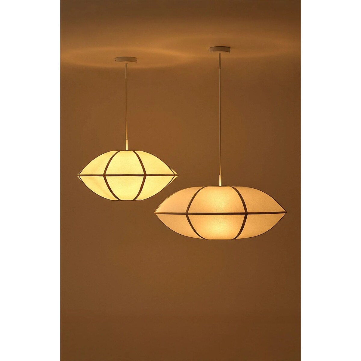 Komplet 2 lamp wiszących kremowo-beżowych Patraix