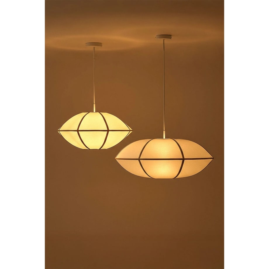 Komplet 2 lamp wiszących kremowo-beżowych Patraix