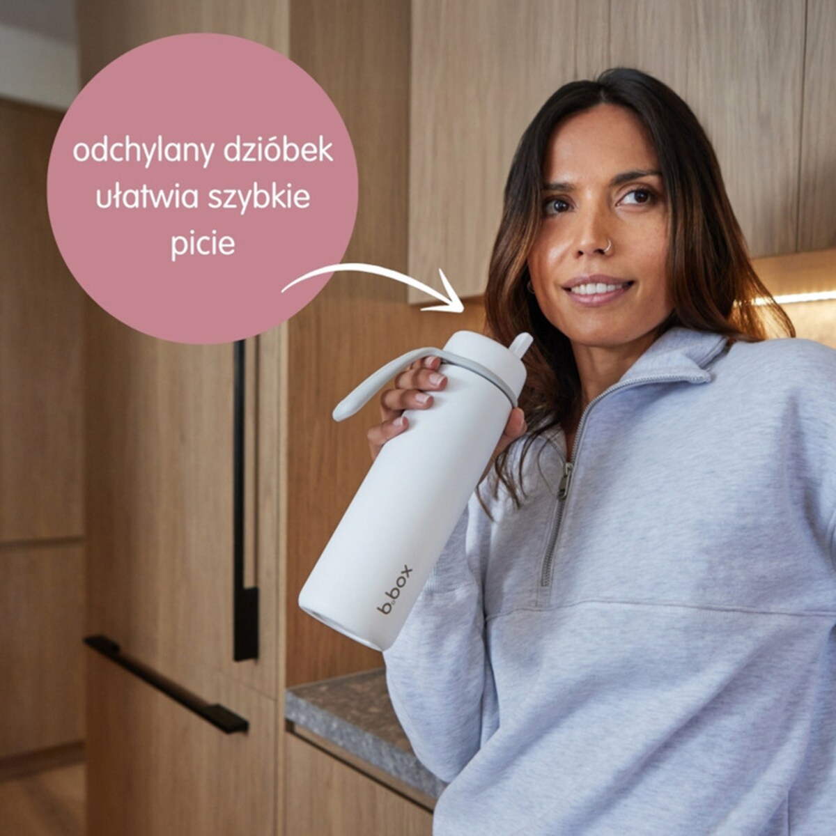 Butelka termiczna ze składanym ustnikiem - termos 690 ml dla dzieci i dorosłych Pink Paradise b.box