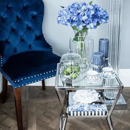 Dwupoziomowy stolik Belmont BM-ST1520S Cosmolight przezroczysty srebrny