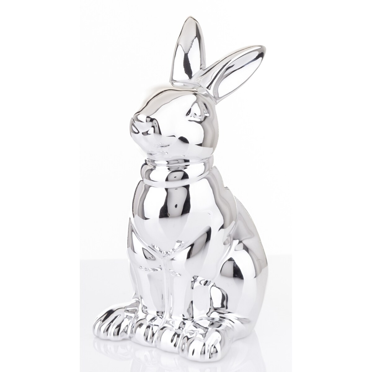 Dekoracja - srebrna figurka królika 21x10x12 cm CONIGLIO ARGENTO