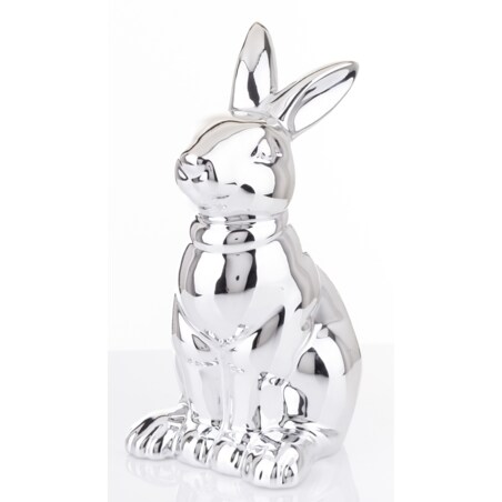 Dekoracja - srebrna figurka królika 21x10x12 cm CONIGLIO ARGENTO
