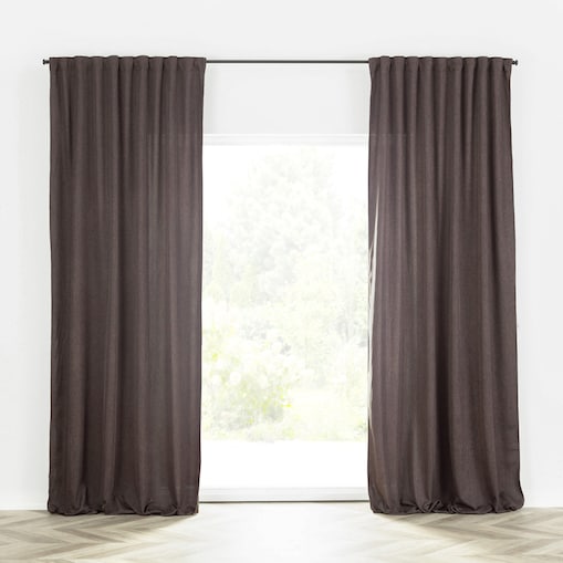 Zasłona BASIC na taśmie marszczącej 140x300 cm szarobrązowy 1 szt. 140x300 brązowy