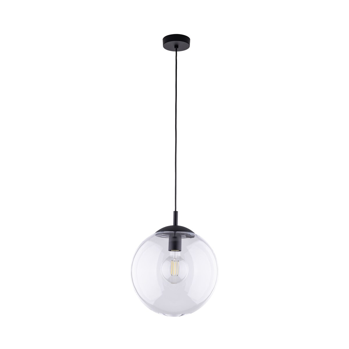 Lampa wisząca szklana ESME TRANSPARENT 3268 TK Lighting E27 czarna nowoczesna regulowana do salonu kuchni jadalni