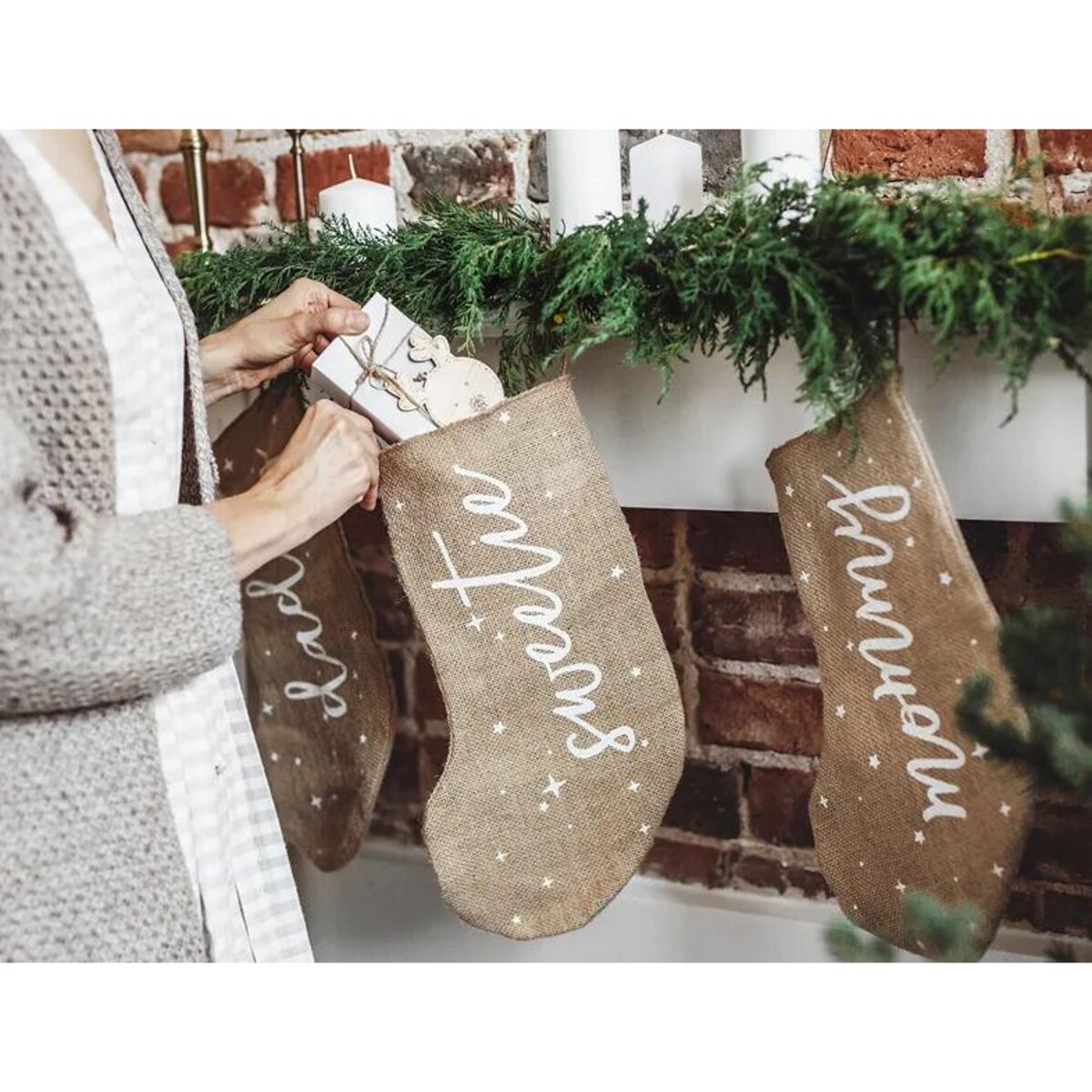 Skarpeta dekoracyjna Sweetie, biały, 23x39.5cm