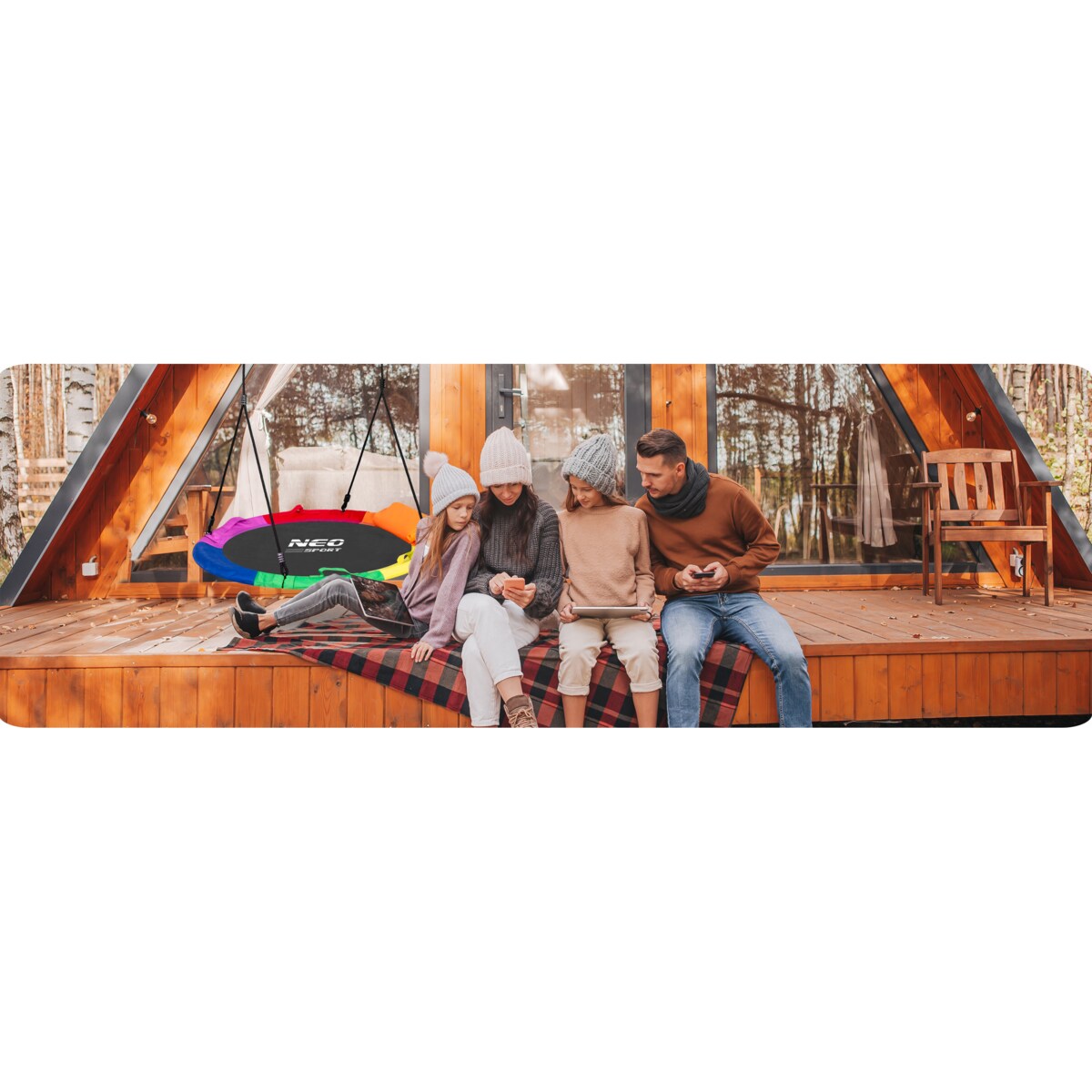 Huśtawka ogrodowa bocianie gniazdo 95 cm swingo Neo-Sport