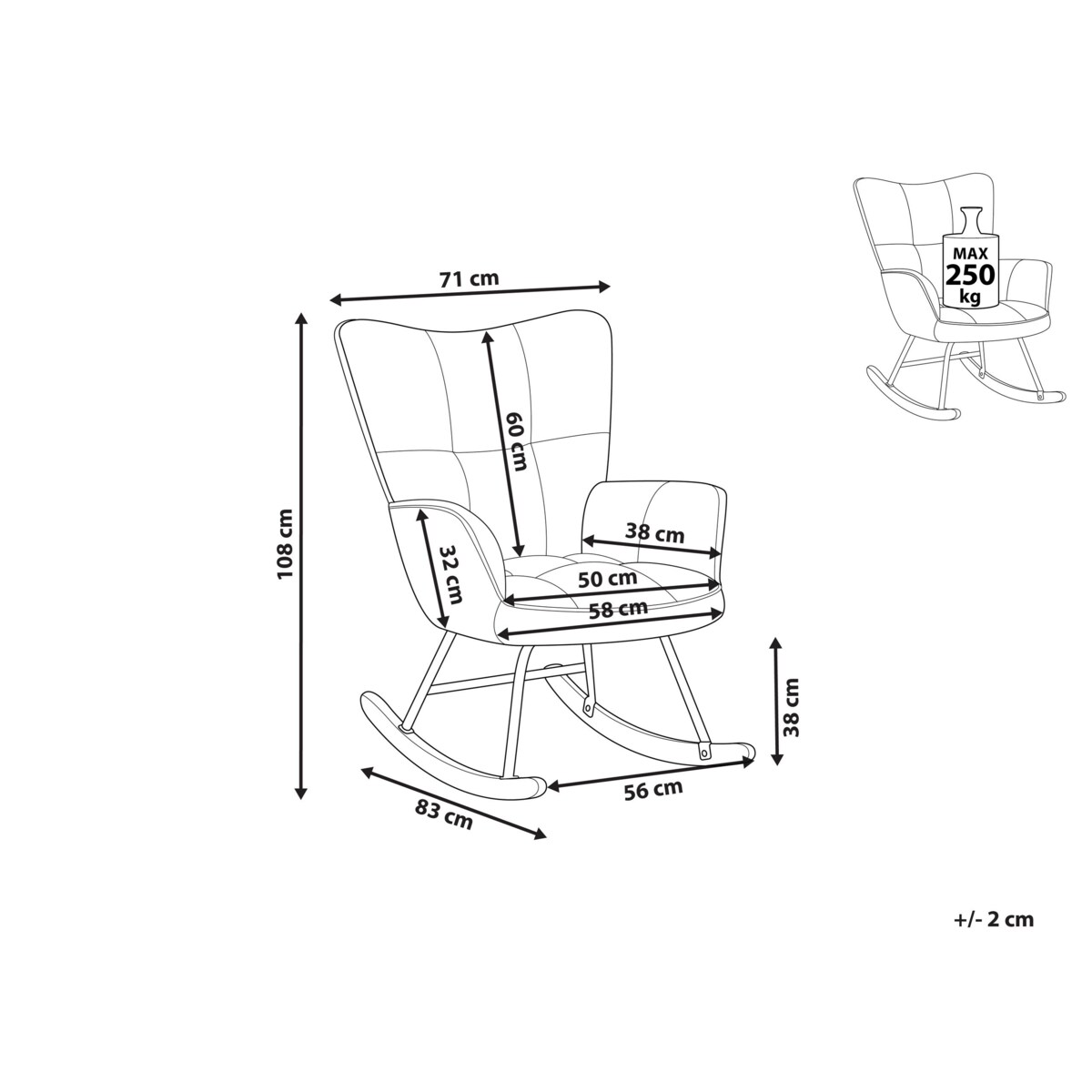 Fotel bujany niebieski OULU