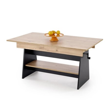 Ława rozkładana podnoszona ERIKA dąb artisan/czarny