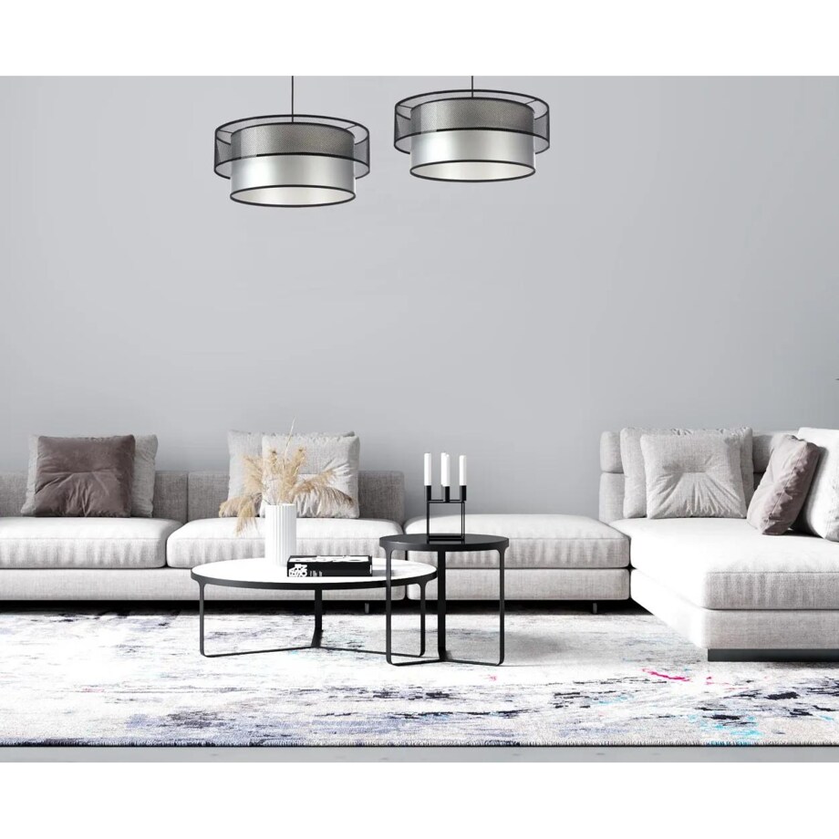 Lampa wisząca DOUBLE NET 40 srebrna