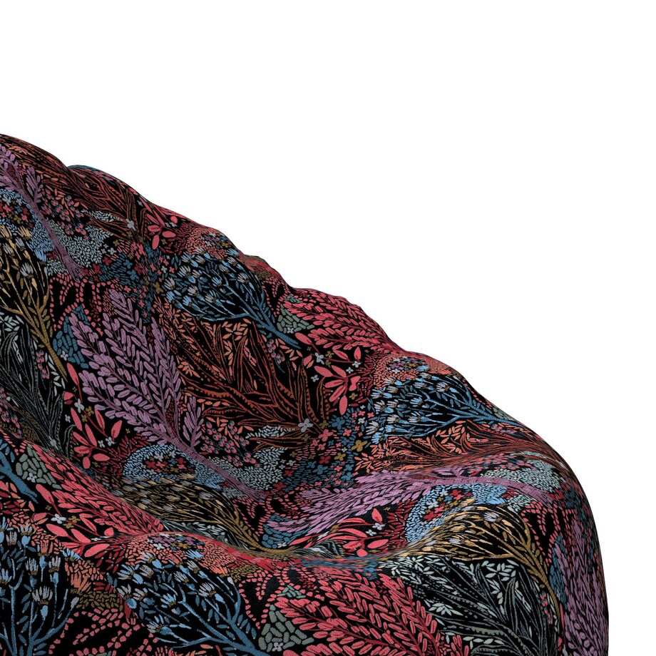 Worek do siedzenia, kolorowe rośliny na czarnym tle, Ø80 x 115 cm, Intenso Premium