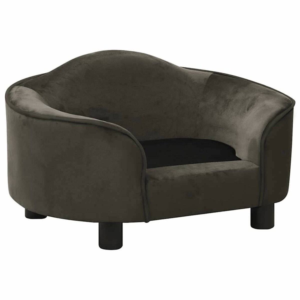 vidaXL Sofa dla psa, ciemnoszara, 67x47x36 cm, pluszowa