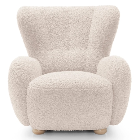 Fotel uszak boucle 91x88x100 cm POLTRONA jasnobeżowy