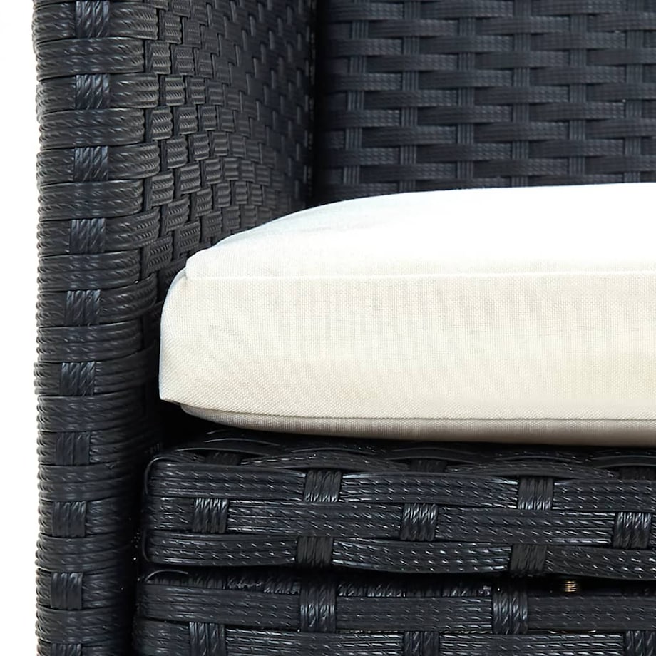 vidaXL Krzesła ogrodowe, 4 szt., polirattan, czarne