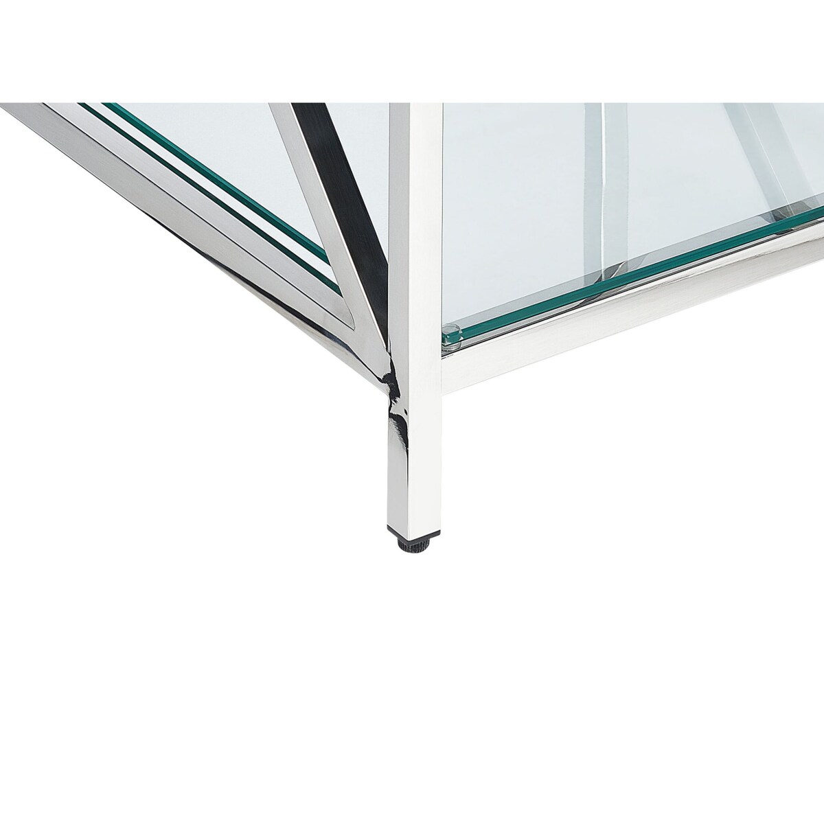 Stolik pomocniczy szklany srebrny AUDET