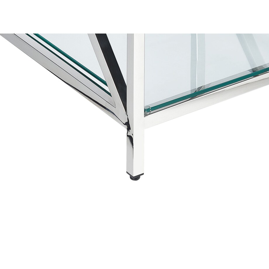 Stolik pomocniczy szklany srebrny AUDET