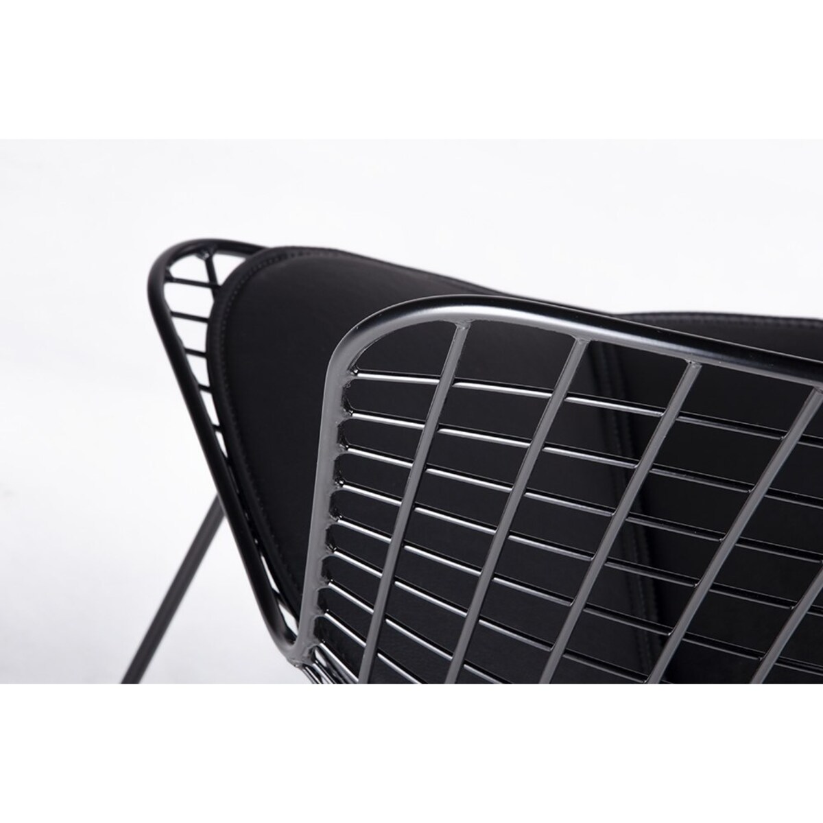 Krzesło druciane Net Soft z tapicerowanym siedziskiem czarne