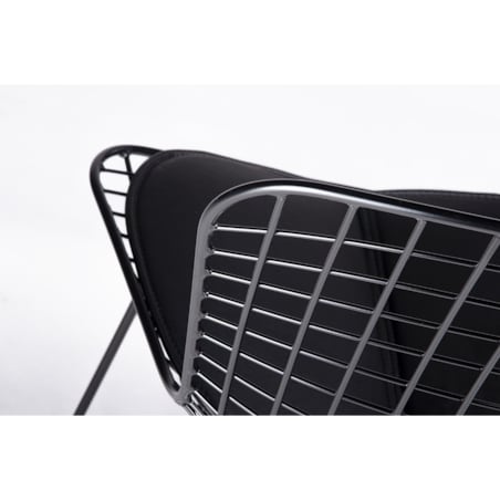 Krzesło druciane Net Soft z tapicerowanym siedziskiem czarne