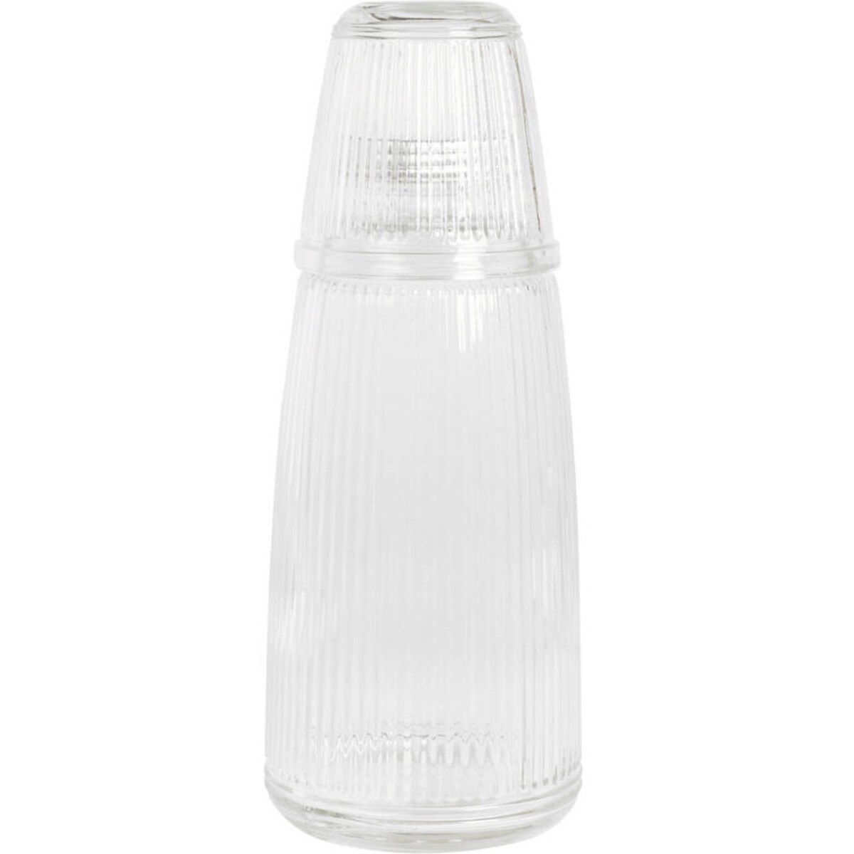 Szklana butelka z zakręcanym korkiem i szklanką, 1000 ml