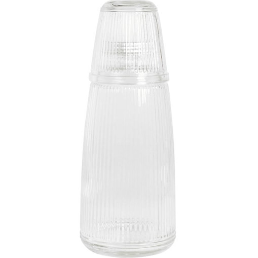 Szklana butelka z zakręcanym korkiem i szklanką, 1000 ml