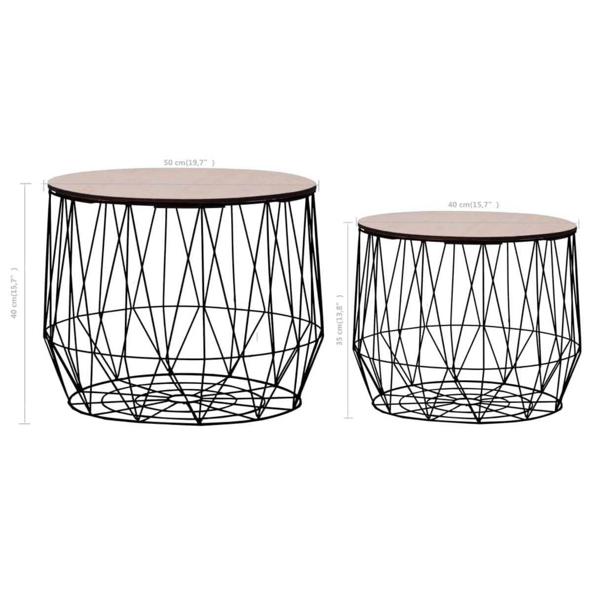 vidaXL Stoliki kawowe, 2 szt., czarne