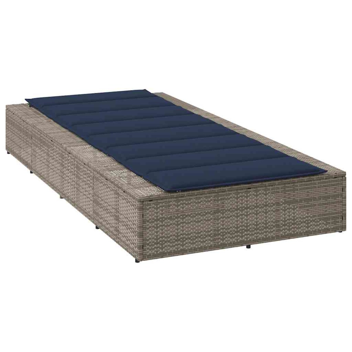 vidaXL Leżak z pływającą poduszką Szary polirattan