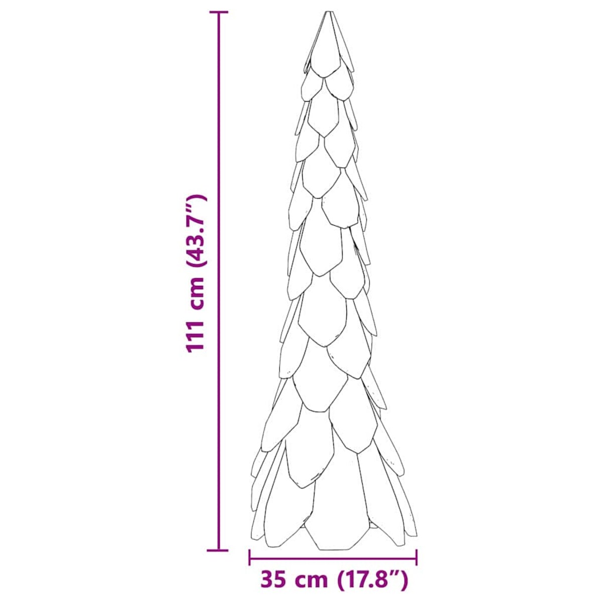 vidaXL Choinka z podstawą Brązowy 110 cm Lite drewno tekowe