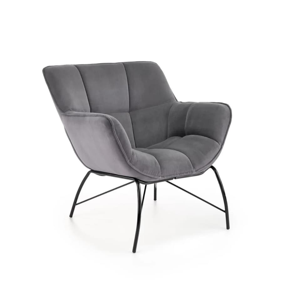 Fotel tapicerowany BELTON szary