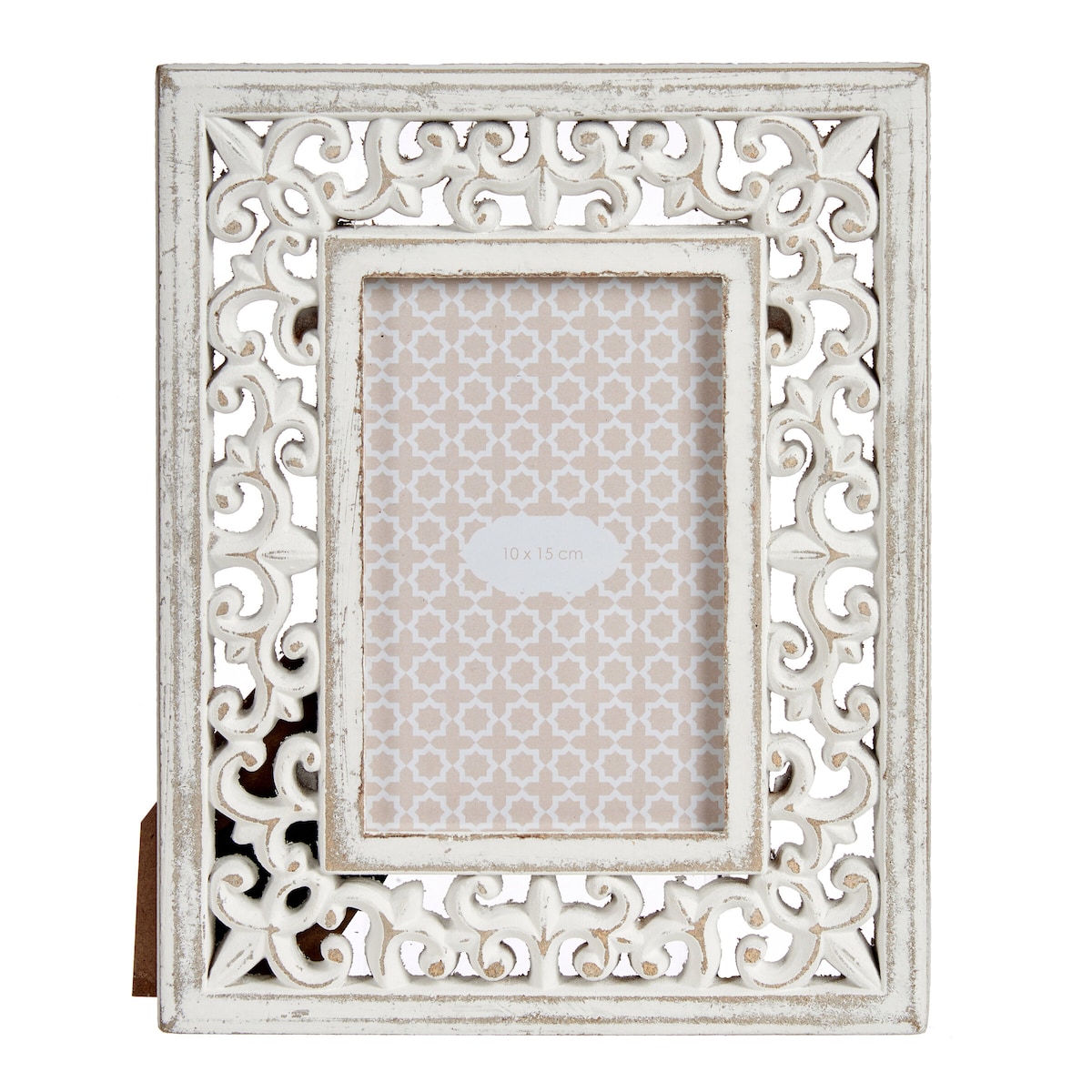 Ramka na zdjęcia w drewnianej, zdobionej ramie LIRA, 19,6 x 11,5 x 24,5 cm