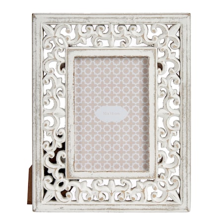 Ramka na zdjęcia w drewnianej, zdobionej ramie LIRA, 19,6 x 11,5 x 24,5 cm