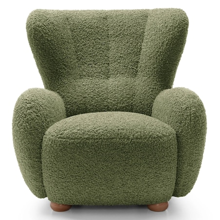 Fotel uszak boucle 91x88x100 cm POLTRONA zielony