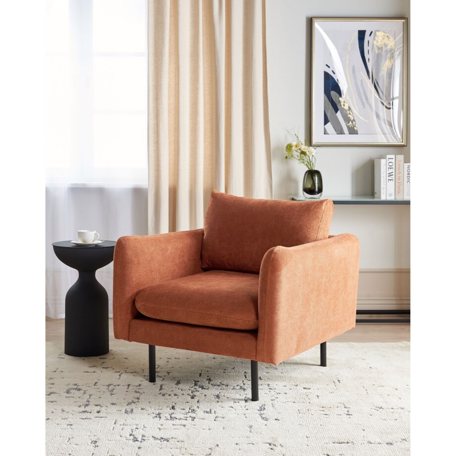 Fotel Tkanina szenilowa Złoty brąz VINTERBRO