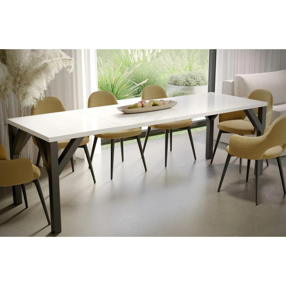 Stół rozkładany BALTIKA 130(185)x90 biały połysk