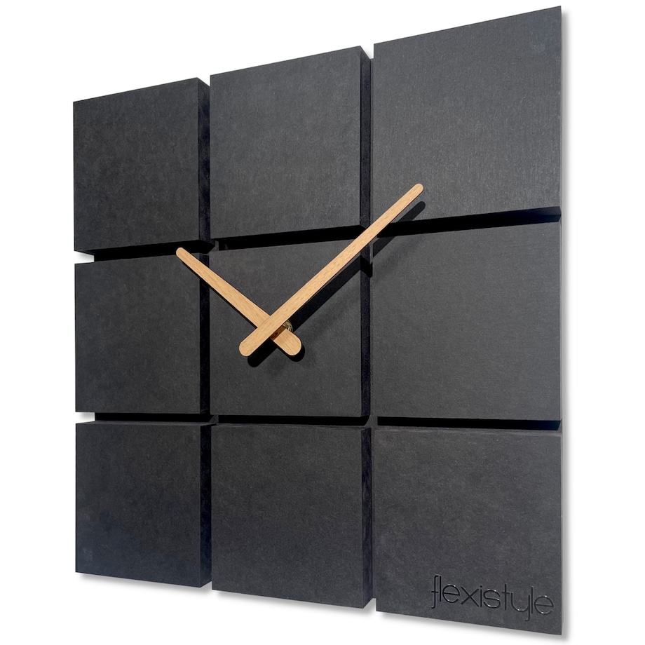 Zegar ścienny drewniany Harmony 30cm czarny