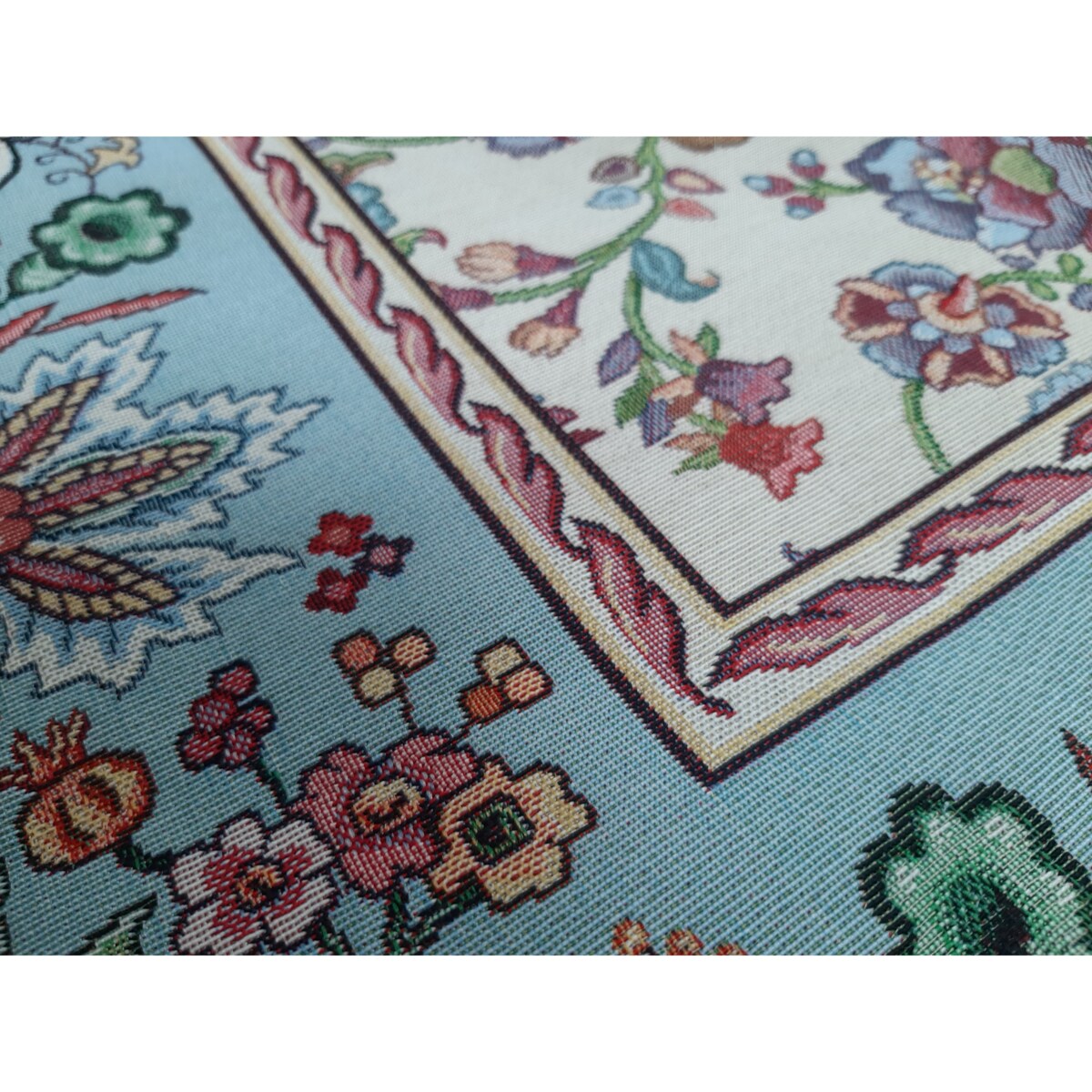 Obrus Na Stół 100X100 Cm Ozdobny Dekoracyjny Ethno Azure