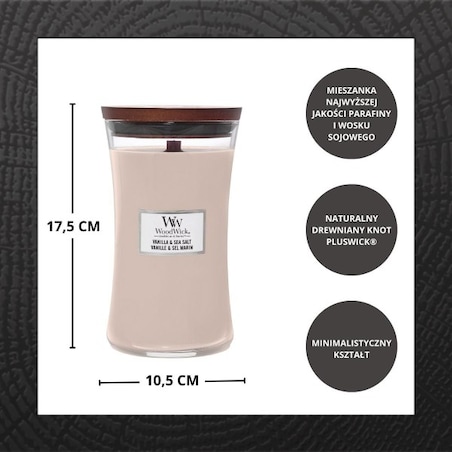 WoodWick świeca duża VANILLA & SEA SALT