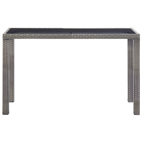 vidaXL Stół ogrodowy, antracytowy, 123x60x74 cm, polirattan