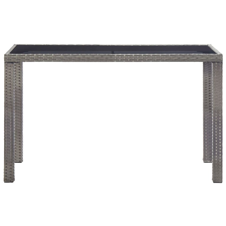vidaXL Stół ogrodowy, antracytowy, 123x60x74 cm, polirattan