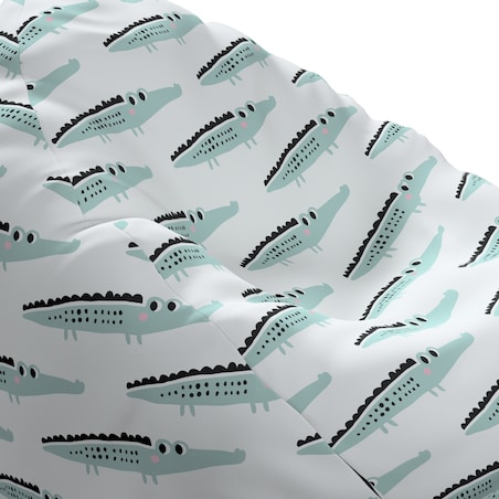 Worek do siedzenia Bowli, ecru-zielony, Ø60 x 105 cm, Magic Collection